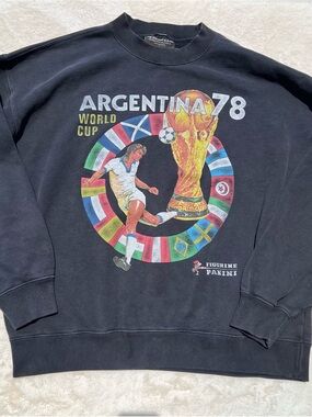 Argentina ‘78 FIFA World Cup Panini Graphic Sweatshirt Men Medium Black Replica